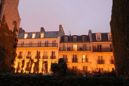 Dawn view from our friend's apartment in Paris