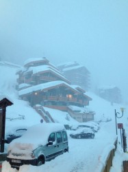 Monday night; the snow continues