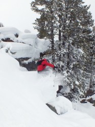 Rock-hopping Monday afternoon during a break in the storm