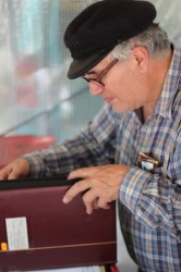 Stamp vendor checking inventory